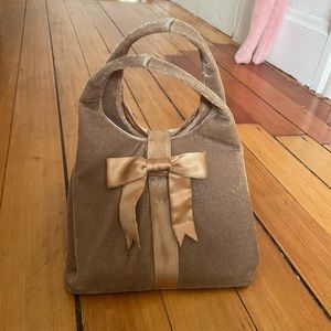 Vintage Olive Green Velvet Braciano Purse With Bow